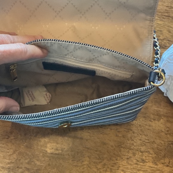 Talbots Blue and White Striped Crossbody Bag New with tags - Picture 3 of 6